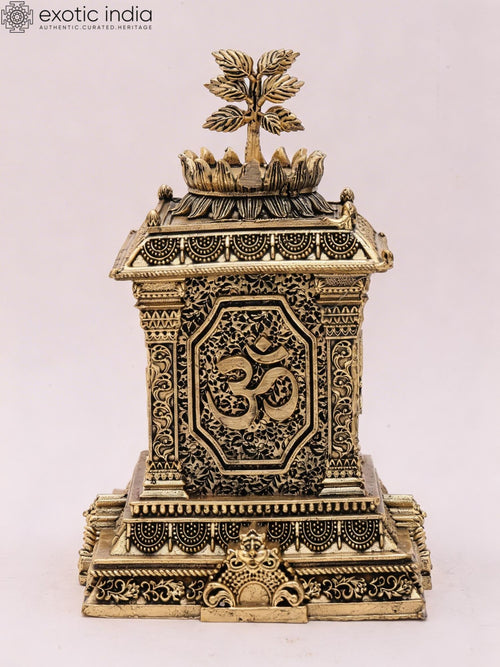 5" Superfine Sacred Tulsi Brass Shrine for Home Pooja
