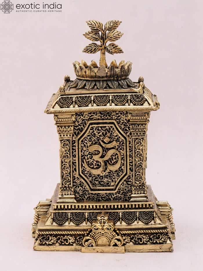 5" Superfine Sacred Tulsi Brass Shrine for Home Pooja
