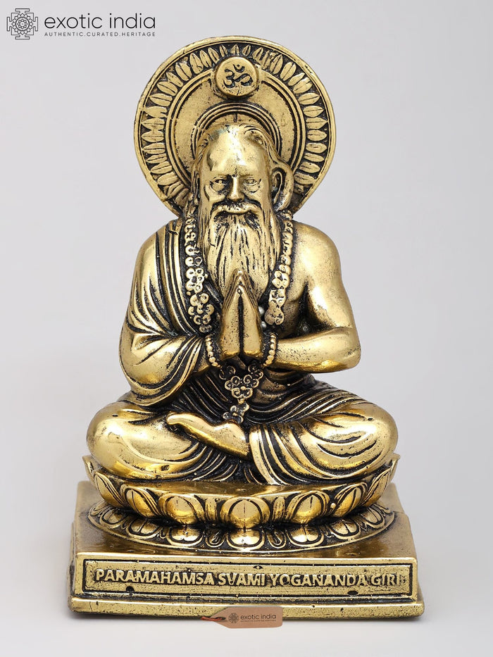 4" Swami Paramahansa Yogananda Handmade Brass Statue