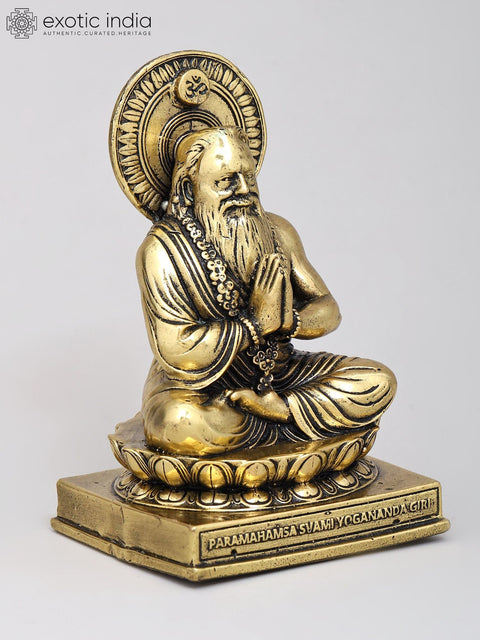 4" Small Swami Paramahansa Yogananda | Brass Statue
