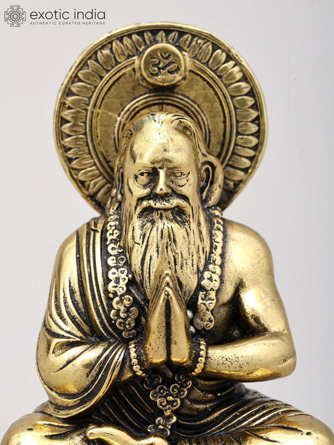 4" Small Swami Paramahansa Yogananda | Brass Statue