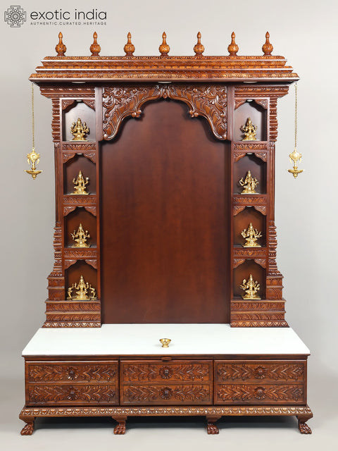 80" Huge Designer Temple with Ashtalakshmi Idols in Brass