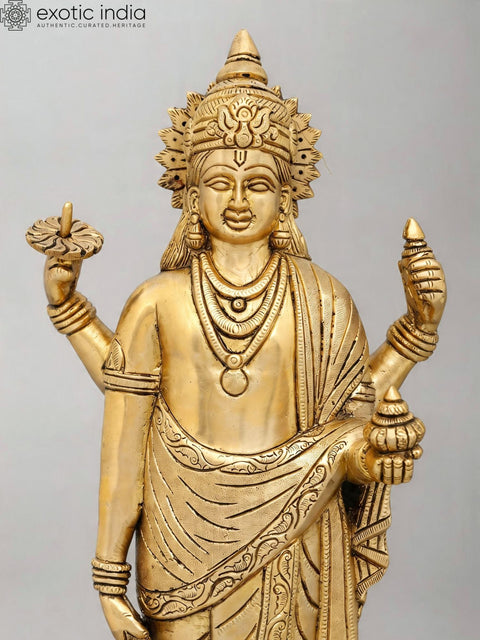 17" Lord Dhanvantari - The physician of The Devas | Brass Statue