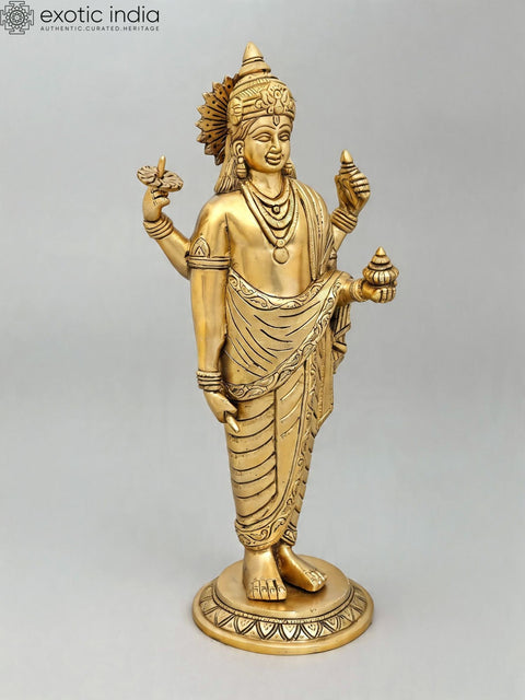 17" Lord Dhanvantari - The physician of The Devas | Brass Statue