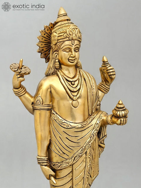 17" Lord Dhanvantari - The physician of The Devas | Brass Statue