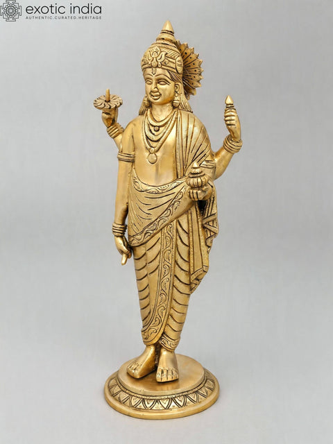 17" Lord Dhanvantari - The physician of The Devas | Brass Statue
