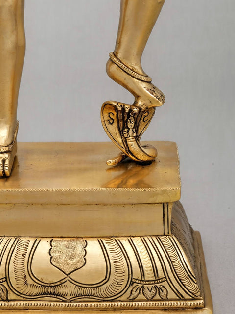 24'' Standing Lord Varaha with Devi Lakshmi | Sacred Vaishnav Spiritual Idol | Brass Statue