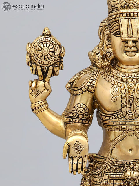 33" Large Standing Lord Venkateshvara (Tirupati Balaji) | Brass Statue