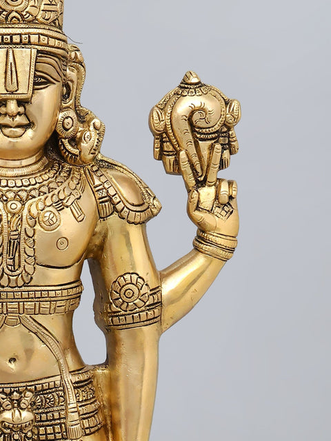 33" Large Standing Lord Venkateshvara (Tirupati Balaji) | Brass Statue