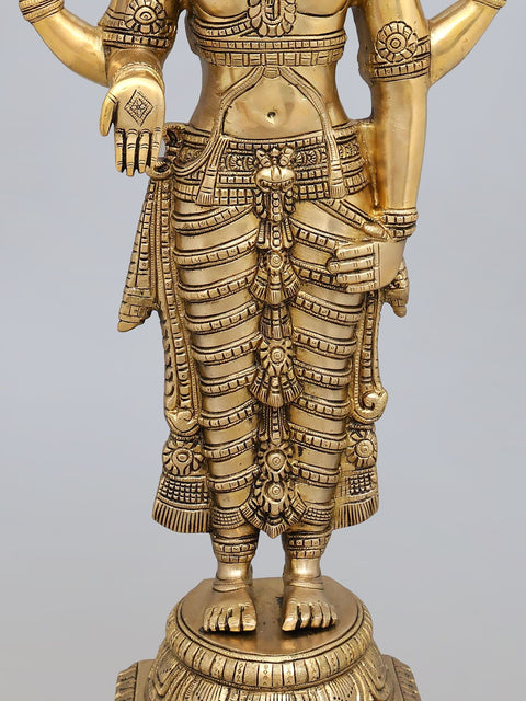 33" Large Standing Lord Venkateshvara (Tirupati Balaji) | Brass Statue