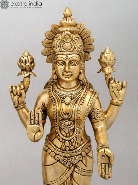 23" Standing Lakshmi-Narayan (Vishnu-Lakshmi) | Pair of Brass Statues