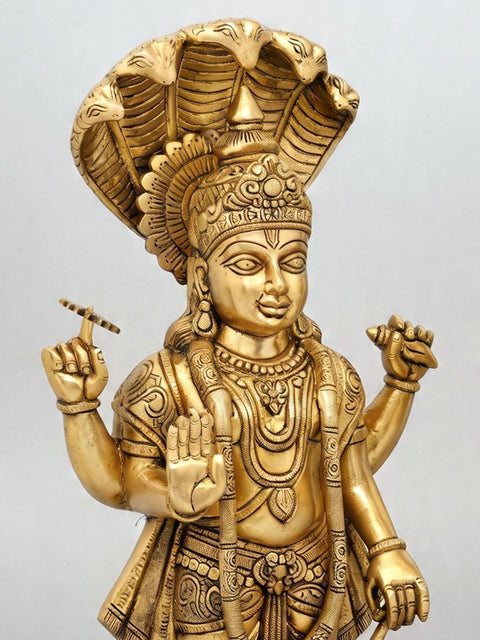 23" Standing Lakshmi-Narayan (Vishnu-Lakshmi) | Pair of Brass Statues
