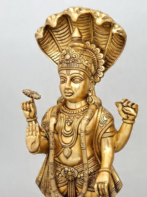 23" Standing Lakshmi-Narayan (Vishnu-Lakshmi) | Pair of Brass Statues