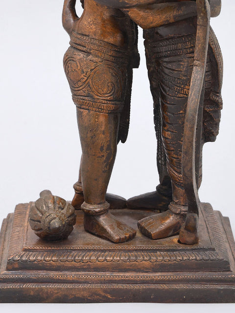 11" Lord Rama Hugging Hanuman Ji - Symbol of Ultimate Bhakti and Grace | Brass Statue