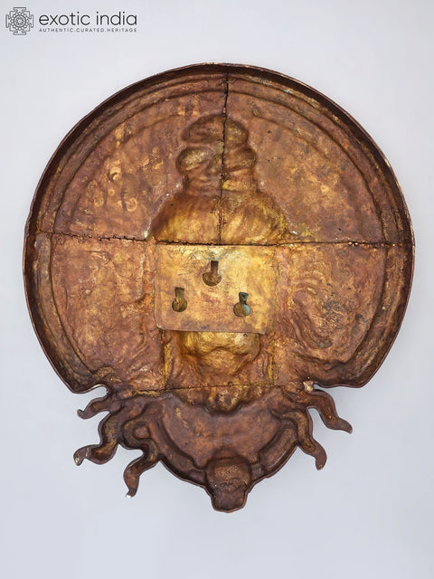 26'' Lord Hanuman Face Wall Hanging Statue in Brass