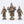 3'' Small Standing Lord Vishnu with Sridevi and Bhudevi | Set of 3 Statues