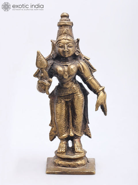 3'' Small Standing Lord Vishnu with Sridevi and Bhudevi | Set of 3 Statues