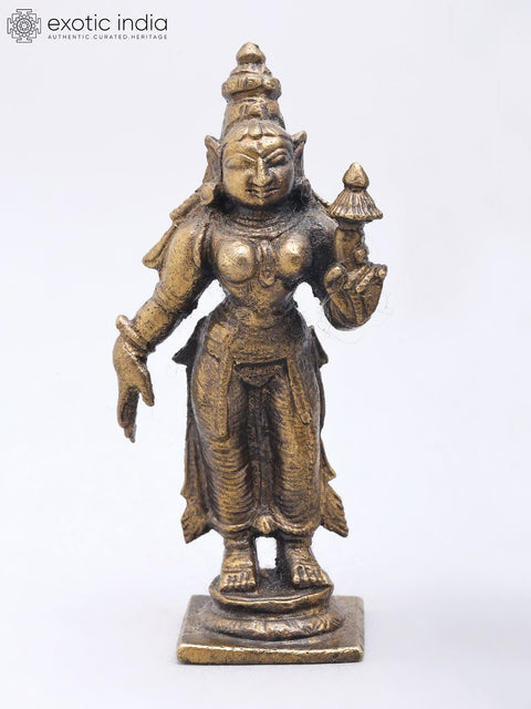 3'' Small Standing Lord Vishnu with Sridevi and Bhudevi | Set of 3 Statues