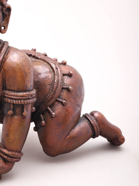 4'' Small Laddu Gopal (Crawling Krishna) | Coper Statue