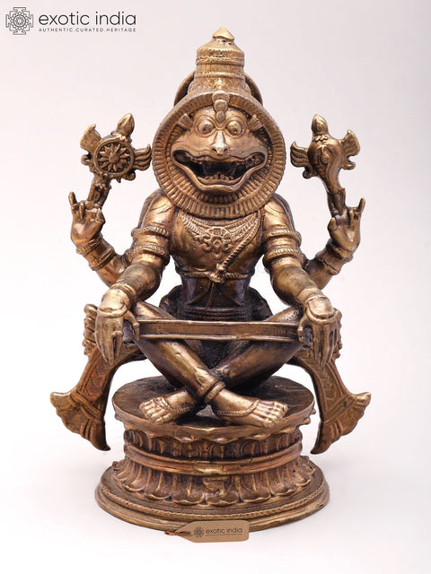 5'' Small Yoga Narasimha | Vishnu Avatara | Copper Statue
