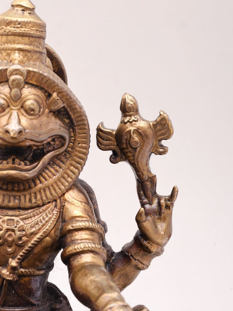 5'' Small Yoga Narasimha | Vishnu Avatara | Copper Statue