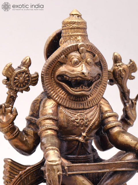 5'' Small Yoga Narasimha | Vishnu Avatara | Copper Statue