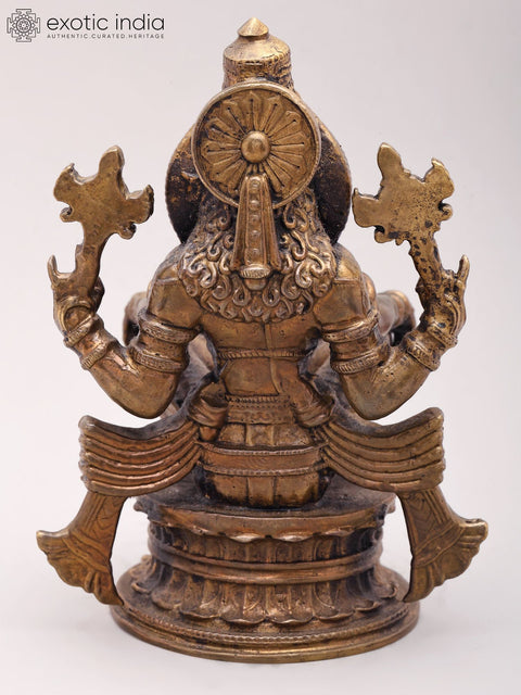 5'' Small Yoga Narasimha | Vishnu Avatara | Copper Statue