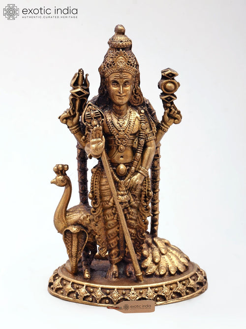3" Lord Murugan Copper Statue Handmade