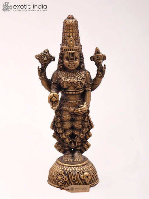 3" Small Tirupati Balaji Venkateshvara Copper Idol for Pooja