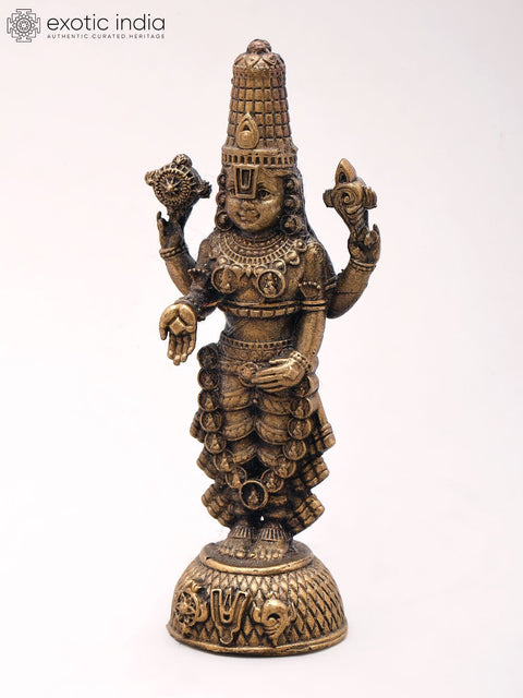 3'' Small Tirupati Balaji (Venkateshvara) | Copper Idol
