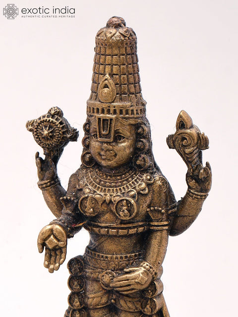 3'' Small Tirupati Balaji (Venkateshvara) | Copper Idol
