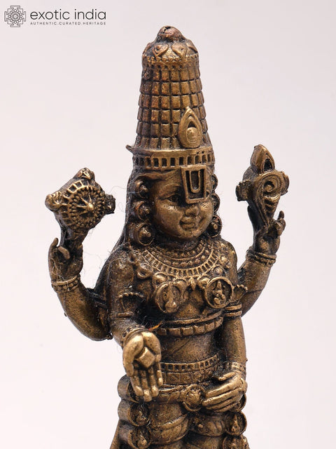 3'' Small Tirupati Balaji (Venkateshvara) | Copper Idol