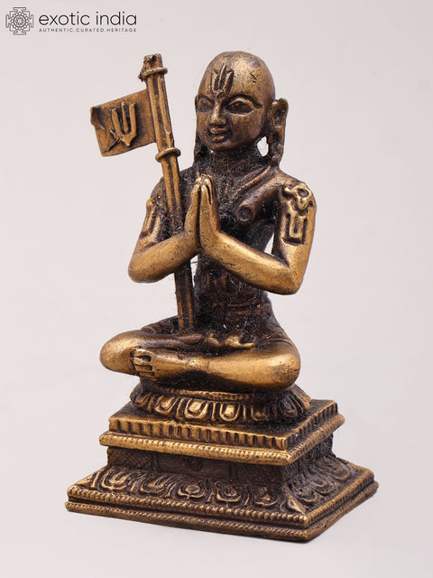 2'' Small Hindu Philosopher Ramanujacharya | Copper Idol