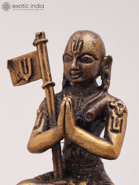 2'' Small Hindu Philosopher Ramanujacharya | Copper Idol