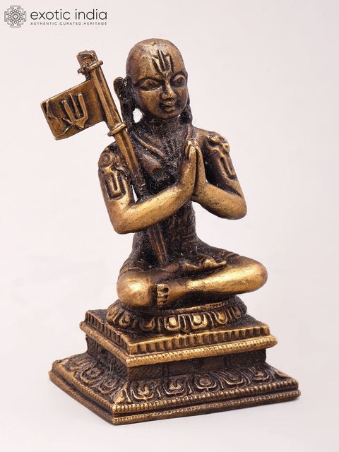 2'' Small Hindu Philosopher Ramanujacharya | Copper Idol