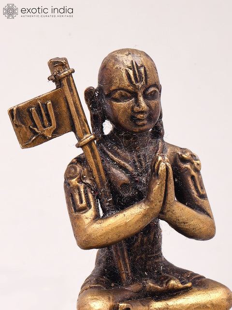 2'' Small Hindu Philosopher Ramanujacharya | Copper Idol
