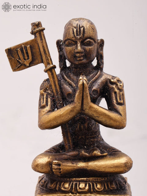 2'' Small Hindu Philosopher Ramanujacharya | Copper Idol