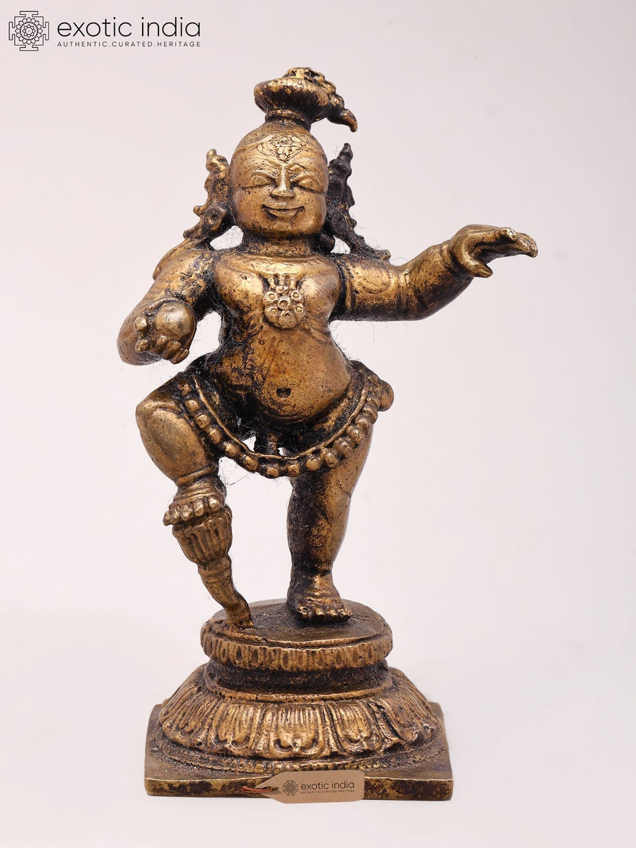 2" Baby Krishna Handmade Copper Statue for Pooja