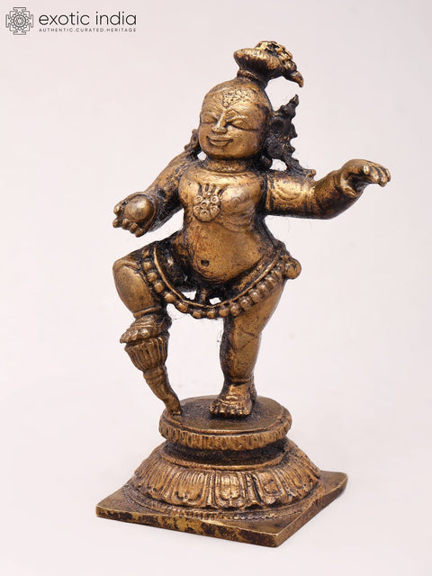 2'' Small Baby Krishna | Copper Statue