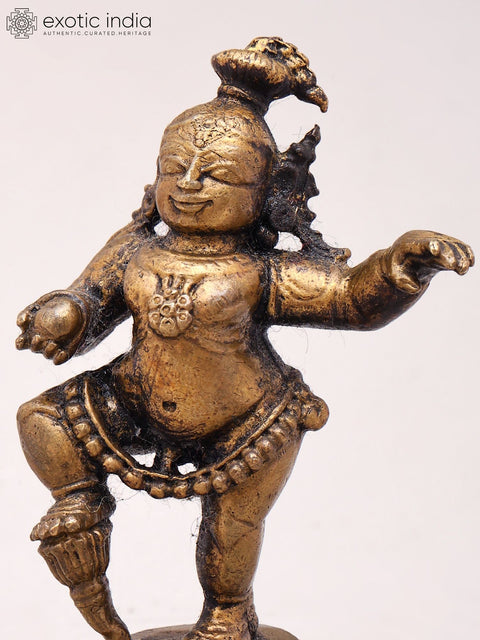 2'' Small Baby Krishna | Copper Statue