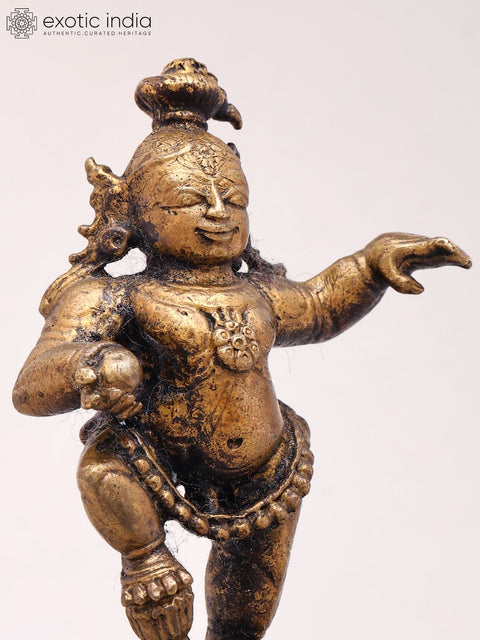 2'' Small Baby Krishna | Copper Statue