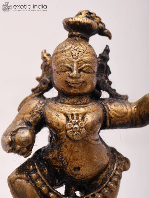2'' Small Baby Krishna | Copper Statue