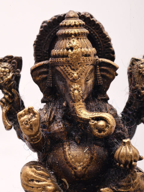 Small Lord Ganesha Eating Modak | Copper Idol