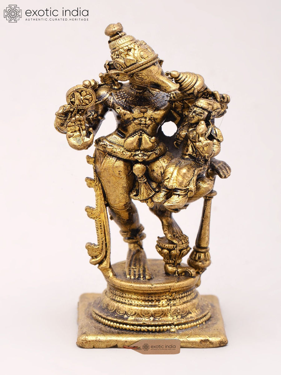 2" Lord Varaha With Goddess Lakshmi Handmade Copper Statue