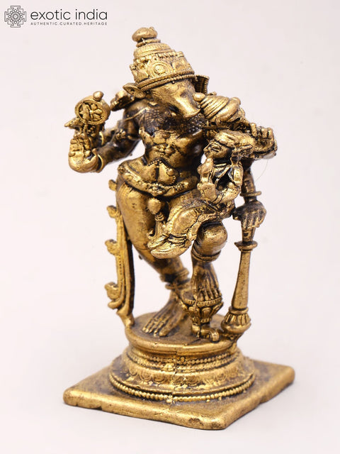 2'' Small Size Lord Varaha With Goddess Lakshmi Copper Statue