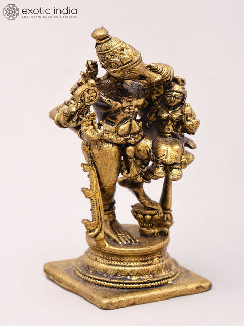 2'' Small Size Lord Varaha With Goddess Lakshmi Copper Statue