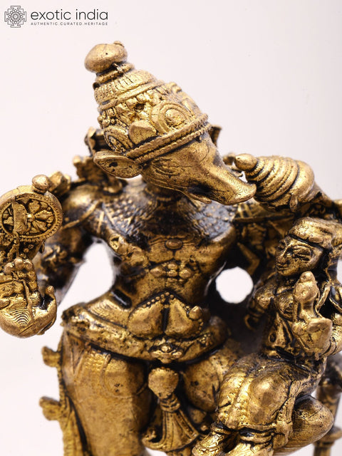 2'' Small Size Lord Varaha With Goddess Lakshmi Copper Statue