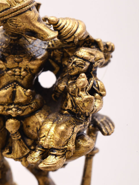 2'' Small Size Lord Varaha With Goddess Lakshmi Copper Statue