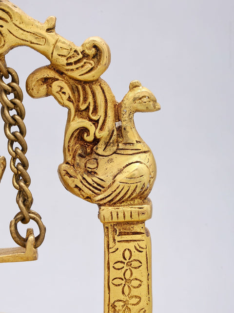 10'' Swinging Ganesha Designer Brass Urli