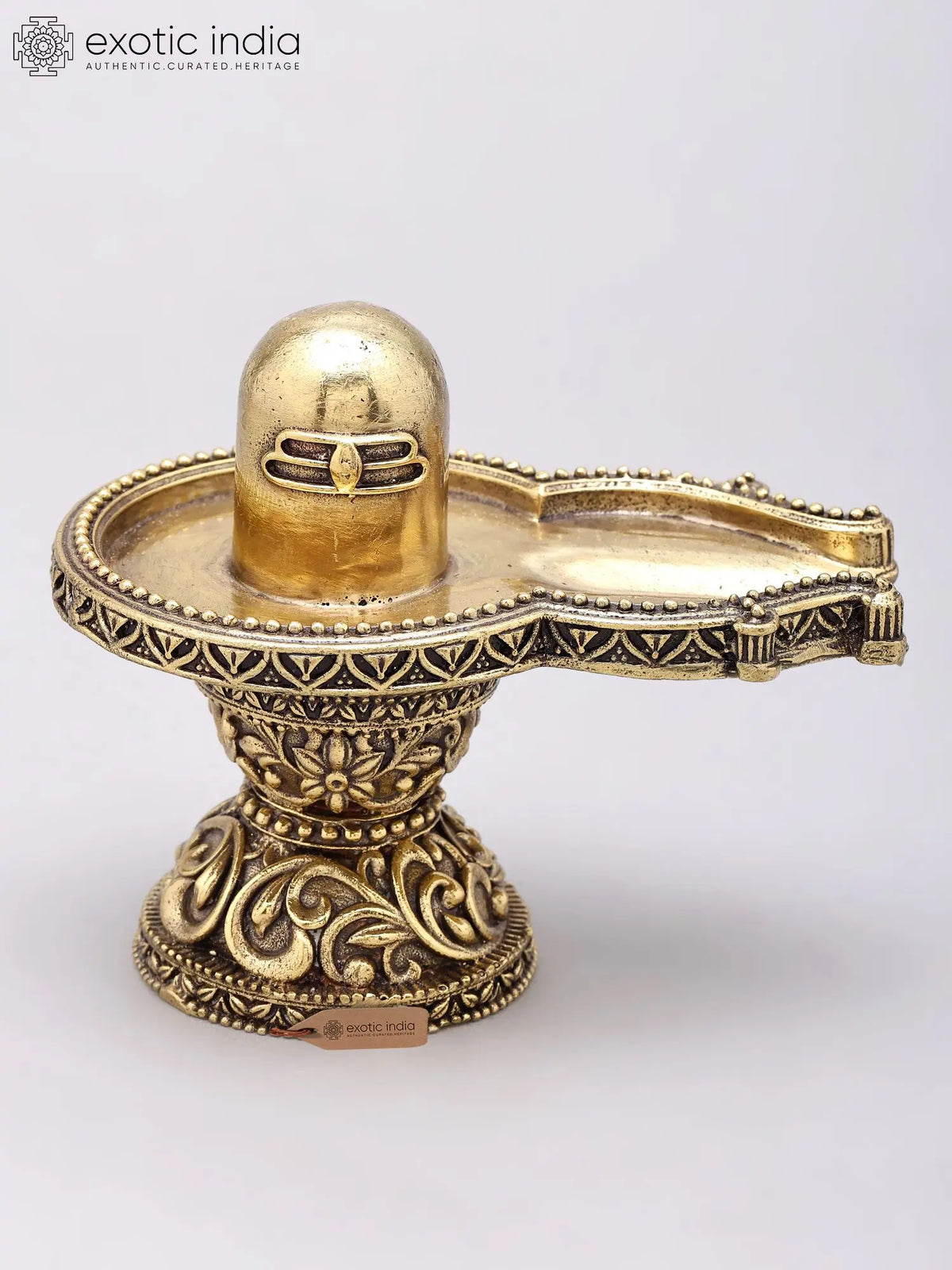 4'' Small Superfine Shivalinga - Sacred Temple Style Devotional Accent | Brass Statue